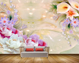 Avikalp MWZ0188 Tulips Purple White Pink Flowers 3D HD Wallpaper