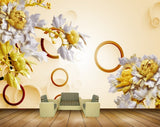 Avikalp MWZ0190 White Yellow Flowers Branches 3D HD Wallpaper