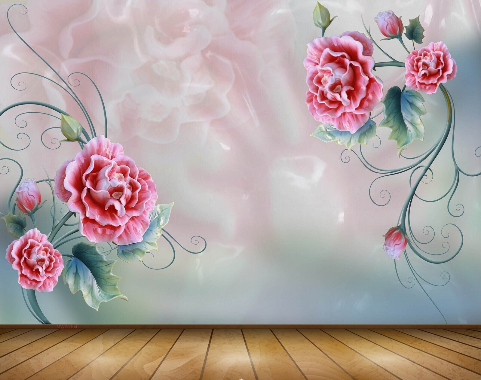 Avikalp MWZ0194 Pink Flowers Branches 3D HD Wallpaper