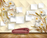 Avikalp MWZ0198 White Yellow Flowers 3D HD Wallpaper
