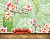 Avikalp MWZ0201 Pink White Flowers Plants 3D HD Wallpaper