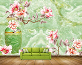Avikalp MWZ0201 Pink White Flowers Plants 3D HD Wallpaper