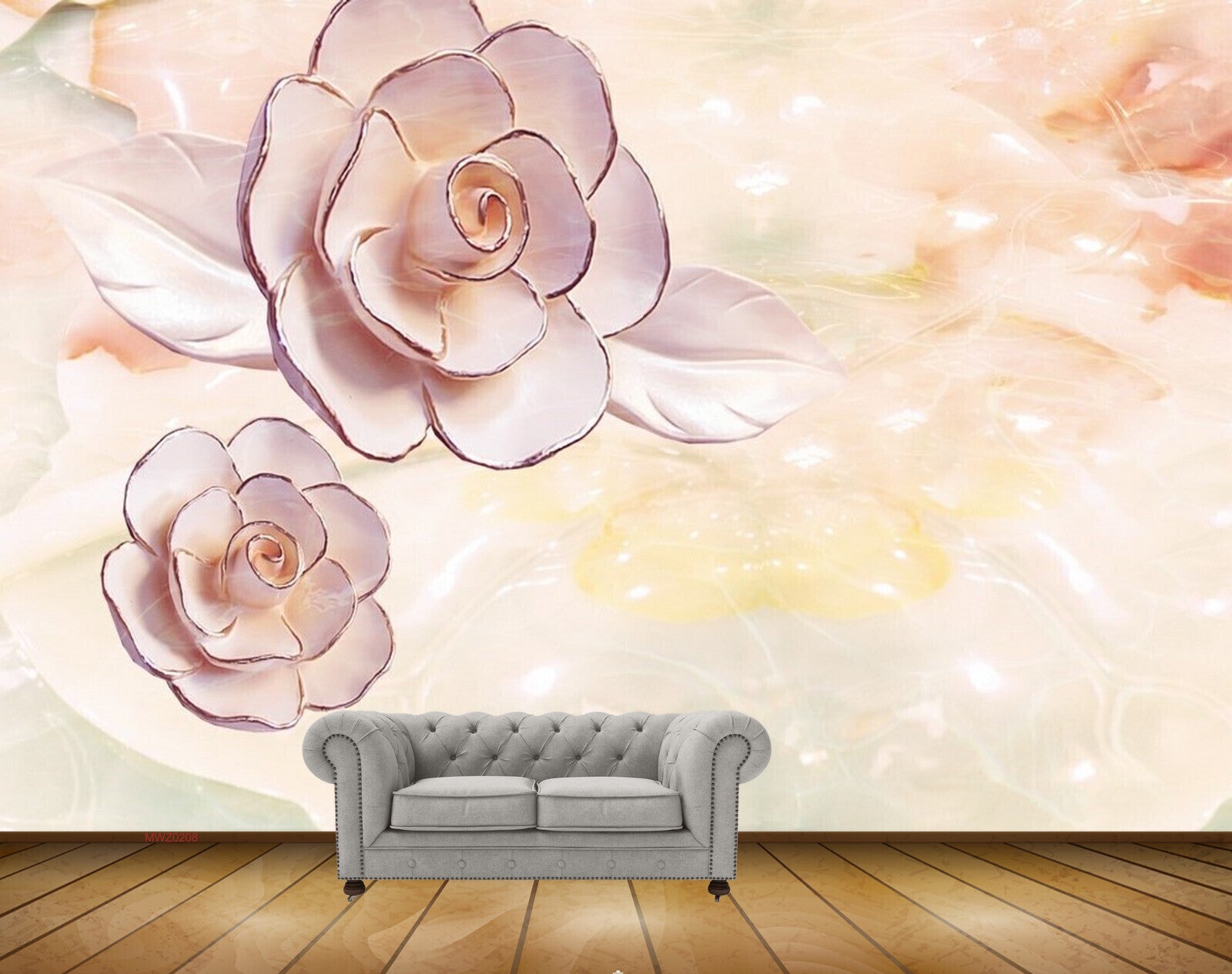 Avikalp MWZ0208 White Lavendar Flowers 3D HD Wallpaper