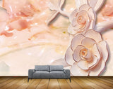 Avikalp MWZ0212 Pink White Flowers Leaves 3D HD Wallpaper