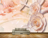 Avikalp MWZ0212 Pink White Flowers Leaves 3D HD Wallpaper
