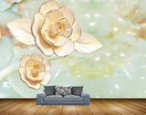 Avikalp MWZ0213 Pink White Flowers 3D HD Wallpaper