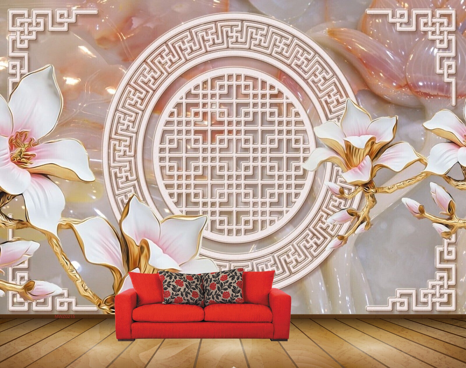 Avikalp MWZ0215 White Pink Flowers HD Wallpaper