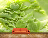 Avikalp MWZ0218 Green Flowers Birds 3D HD Wallpaper