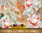 Avikalp MWZ0223 Peacocks White Red Flowers HD Wallpaper