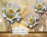 Avikalp MWZ0224 White Yellow Flowers 3D HD Wallpaper
