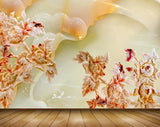 Avikalp MWZ0233 White Red Flowers Plants 3D HD Wallpaper