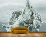 Avikalp MWZ0245 White Blue LaughingBudha 3D HD Wallpaper