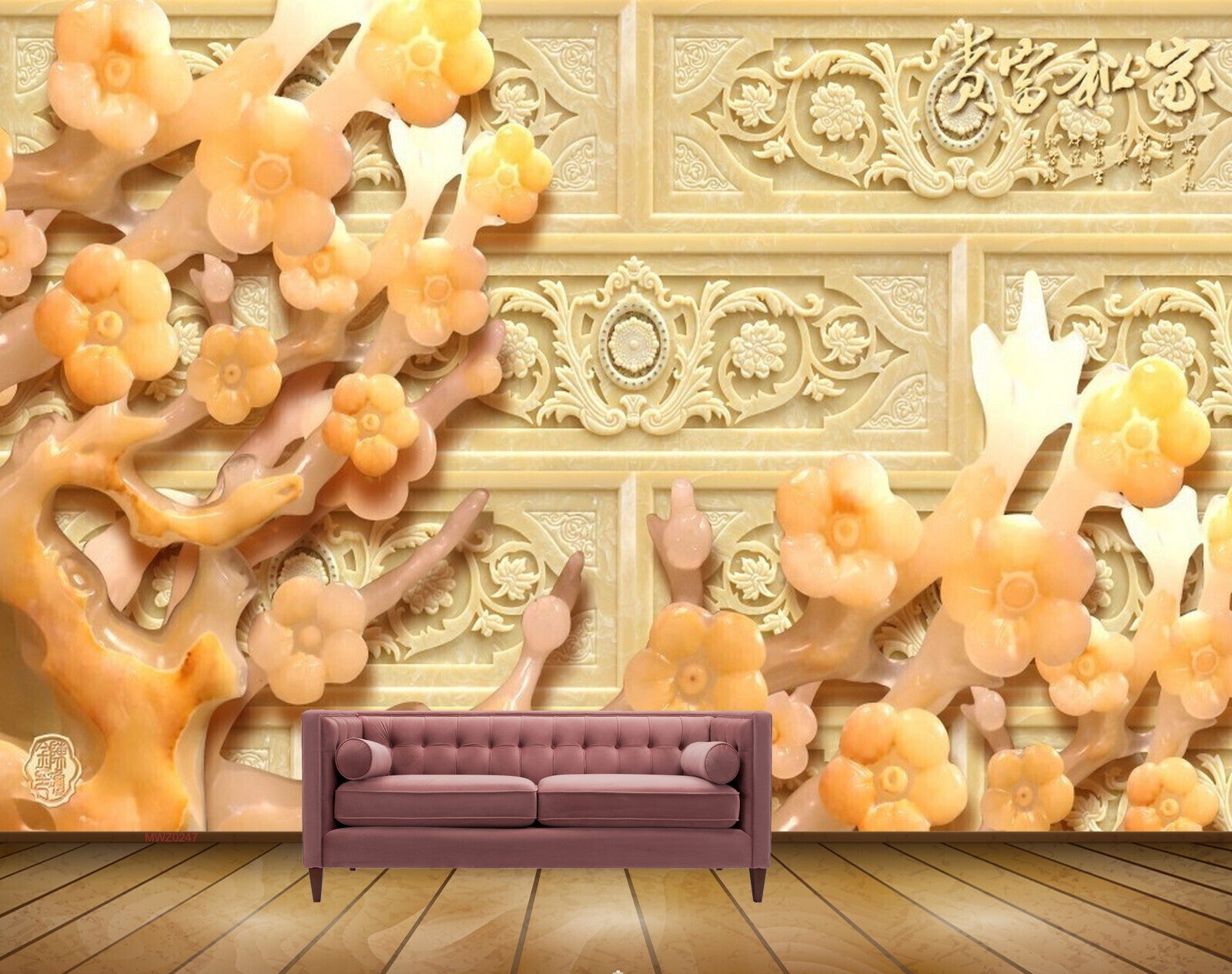 Avikalp MWZ0247 Orange White Flowers Plants 3D HD Wallpaper