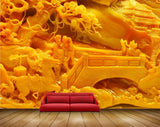 Avikalp MWZ0256 Orange Horse Trees Bridge 3D HD Wallpaper