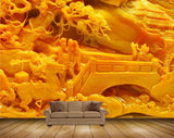 Avikalp MWZ0256 Orange Horse Trees Bridge 3D HD Wallpaper