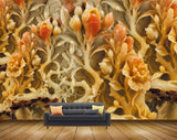 Avikalp MWZ0257 Orange Flowers Plants 3D HD Wallpaper