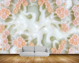 Avikalp MWZ0269 Orange White Flowers Branches 3D HD Wallpaper