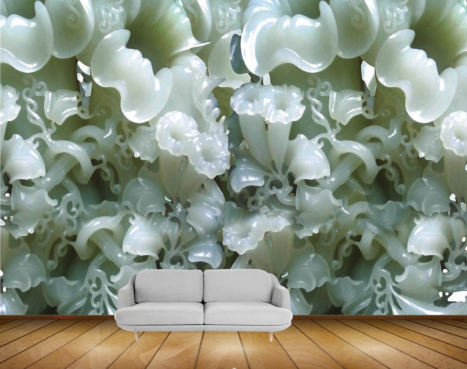 Avikalp MWZ0271 Blue White Flowers HD Wallpaper