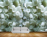 Avikalp MWZ0271 Blue White Flowers HD Wallpaper