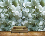 Avikalp MWZ0271 Blue White Flowers 3D HD Wallpaper