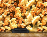 Avikalp MWZ0272 White Red Orange Leaves Flowers 3D HD Wallpaper