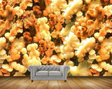Avikalp MWZ0272 White Red Orange Leaves Flowers 3D HD Wallpaper