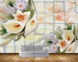 Avikalp MWZ0280 White Tulips Purple Flowers Plants 3D HD Wallpaper
