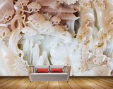 Avikalp MWZ0284 White Pink House People Trees 3D HD Wallpaper