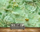 Avikalp MWZ0289 Green White FLowers Birds 3D HD Wallpaper