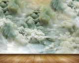 Avikalp MWZ0291 White Green Flowers Culvert 3D HD Wallpaper