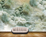 Avikalp MWZ0291 White Green Flowers Culvert 3D HD Wallpaper