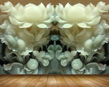 Avikalp MWZ0293 White Flowers 3D HD Wallpaper
