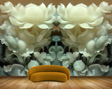 Avikalp MWZ0293 White Flowers 3D HD Wallpaper