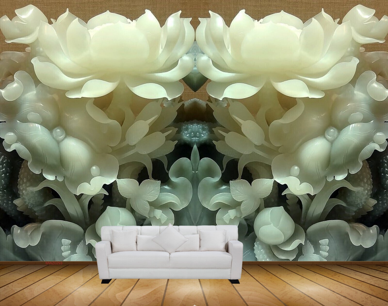 Avikalp MWZ0293 White Flowers 3D HD Wallpaper
