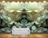 Avikalp MWZ0293 White Flowers 3D HD Wallpaper