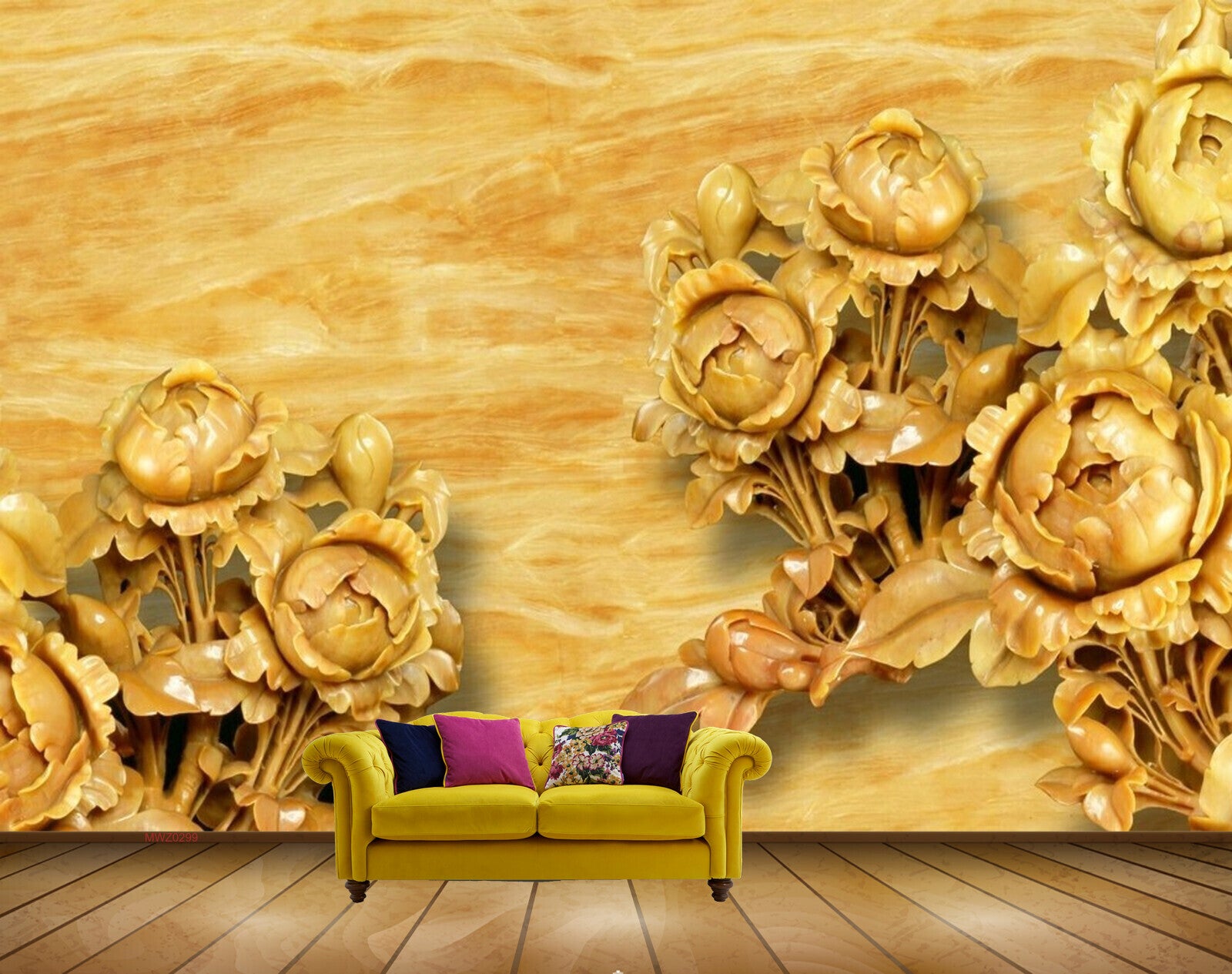 Avikalp MWZ0299 Yellow Orange Flowers HD Wallpaper