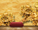 Avikalp MWZ0299 Yellow Orange Flowers 3D HD Wallpaper