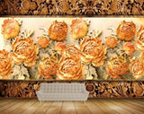 Avikalp MWZ0300 Orange White Red Flowers 3D HD Wallpaper