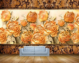 Avikalp MWZ0300 Orange White Red Flowers 3D HD Wallpaper