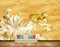 Avikalp MWZ0316 Yellow Fishes White Flowers Flies HD Wallpaper