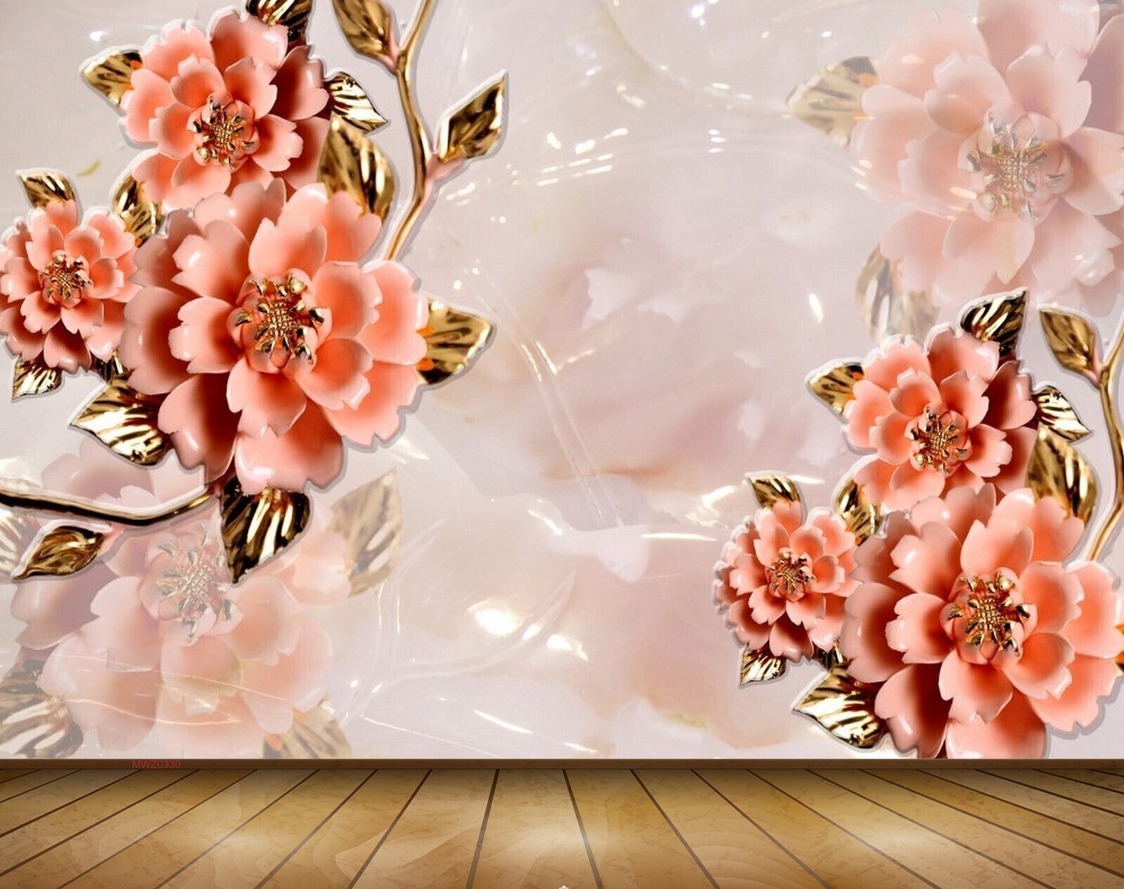 Avikalp MWZ0330 Pinkish Red Flowers 3D HD Wallpaper
