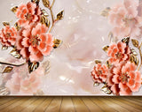 Avikalp MWZ0330 Pinkish Red Flowers 3D HD Wallpaper