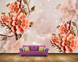 Avikalp MWZ0330 Pinkish Red Flowers 3D HD Wallpaper
