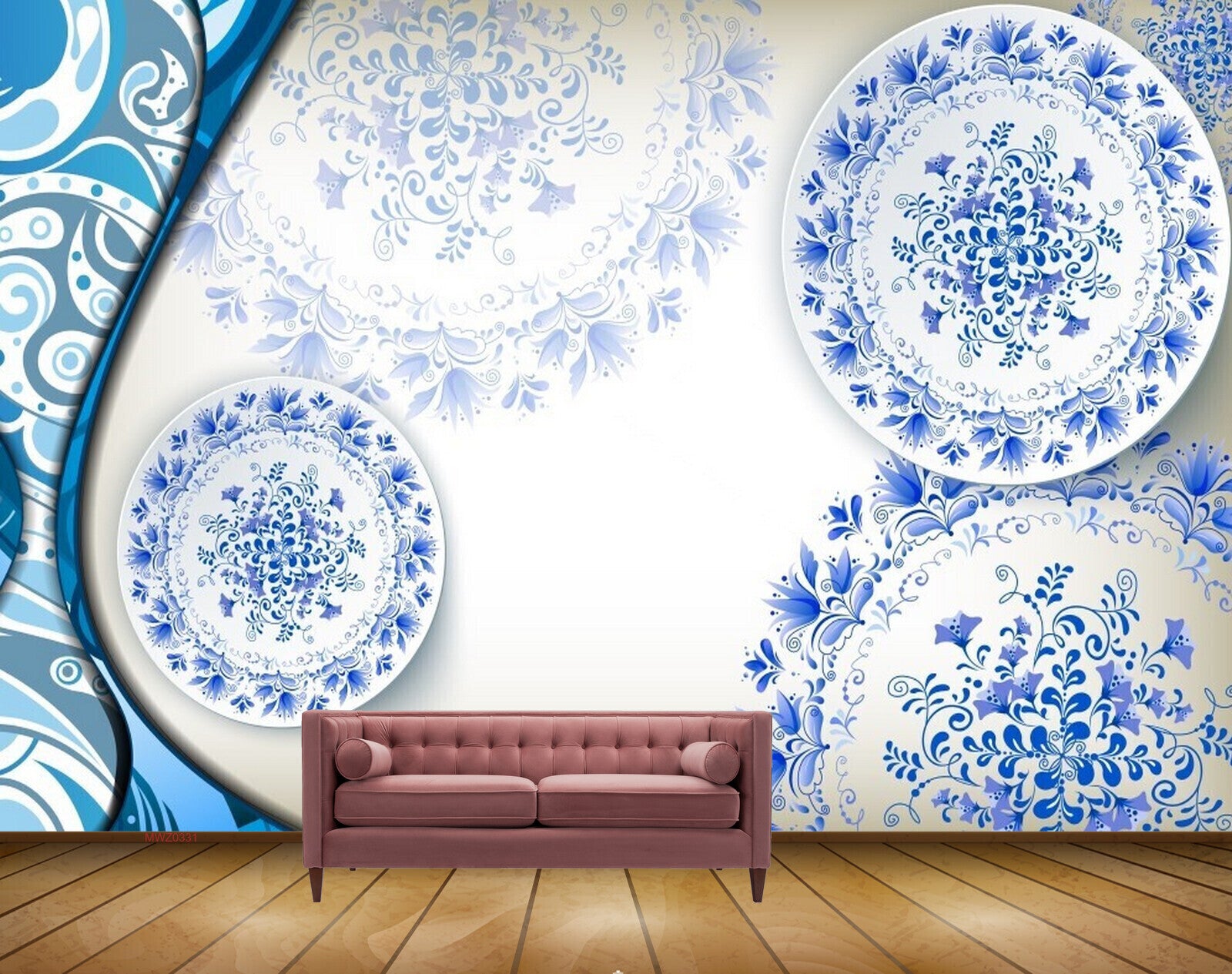 Avikalp MWZ0331 Blue Flowers HD Wallpaper