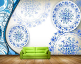 Avikalp MWZ0331 Blue Flowers 3D HD Wallpaper