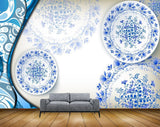 Avikalp MWZ0331 Blue Flowers 3D HD Wallpaper
