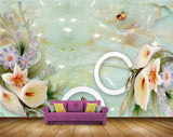 Avikalp MWZ0332 Tulips Flowers Butterflies Violet Flowers 3D HD Wallpaper