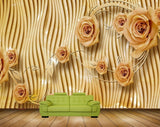 Avikalp MWZ0337 Yellow Flowers Leaves Branches 3D HD Wallpaper