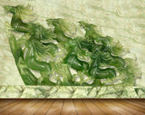 Avikalp MWZ0351 Green Horses 3D HD Wallpaper