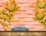 Avikalp MWZ0394 Pink Yellow Flowers 3D HD Wallpaper